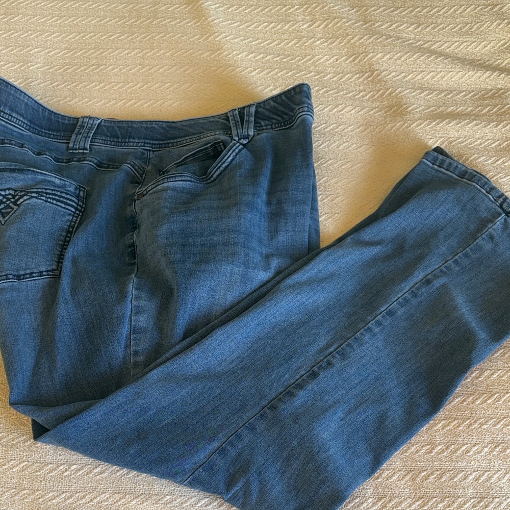NWOT Democracy 20W Dark Medium Blue Straight Leg Blue Jeans Ab Solution